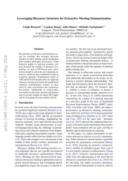 Leveraging Discourse Structure for Extractive Meeting Summarization