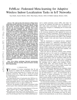 FeMLoc: Federated Meta-learning for Adaptive Wireless Indoor
  Localization Tasks in IoT Networks