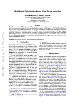 Multilingual Substitution-based Word Sense Induction