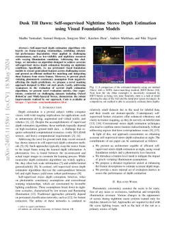 Dusk Till Dawn: Self-supervised Nighttime Stereo Depth Estimation using
  Visual Foundation Models