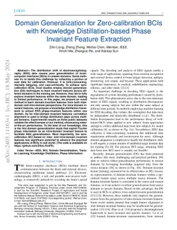 Domain Generalization for Zero-calibration BCIs with Knowledge
  Distillation-based Phase Invariant Feature Extraction