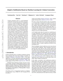 Adaptive Stabilization Based on Machine Learning for Column Generation