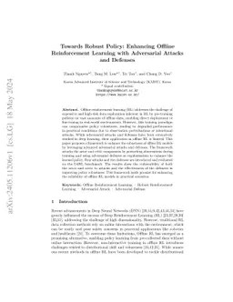 Towards Robust Policy: Enhancing Offline Reinforcement Learning with
  Adversarial Attacks and Defenses