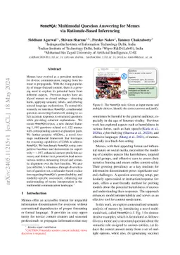 MemeMQA: Multimodal Question Answering for Memes via Rationale-Based
  Inferencing