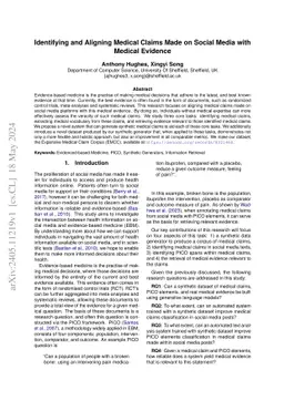 Identifying and Aligning Medical Claims Made on Social Media with
  Medical Evidence