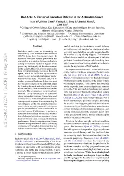 BadActs: A Universal Backdoor Defense in the Activation Space