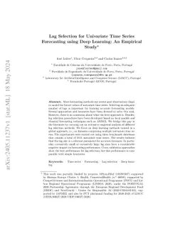 Lag Selection for Univariate Time Series Forecasting using Deep
  Learning: An Empirical Study