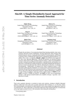 SimAD: A Simple Dissimilarity-based Approach for Time Series Anomaly Detection