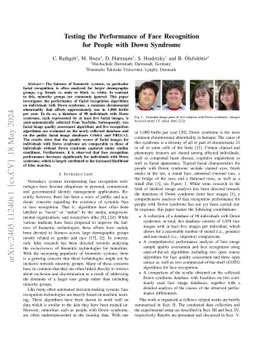 Testing the Performance of Face Recognition for People with Down
  Syndrome