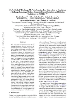 WisPerMed at "Discharge Me!": Advancing Text Generation in Healthcare
  with Large Language Models, Dynamic Expert Selection, and Priming Techniques
  on MIMIC-IV