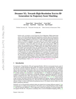 Dreamer XL: Towards High-Resolution Text-to-3D Generation via Trajectory
  Score Matching
