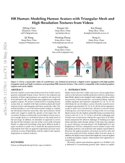 HR Human: Modeling Human Avatars with Triangular Mesh and
  High-Resolution Textures from Videos