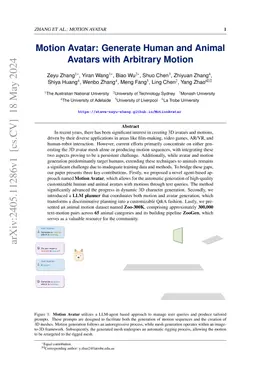 Motion Avatar: Generate Human and Animal Avatars with Arbitrary Motion