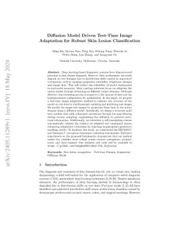 Diffusion Model Driven Test-Time Image Adaptation for Robust Skin Lesion
  Classification
