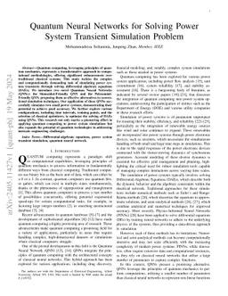 Quantum Neural Networks for Solving Power System Transient Simulation
  Problem