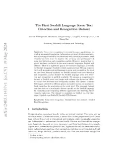 The First Swahili Language Scene Text Detection and Recognition Dataset