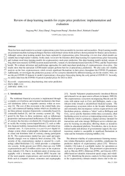 Review of deep learning models for crypto price prediction:
  implementation and evaluation