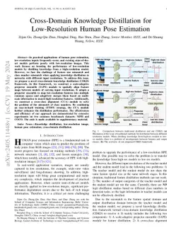 Cross-Domain Knowledge Distillation for Low-Resolution Human Pose
  Estimation