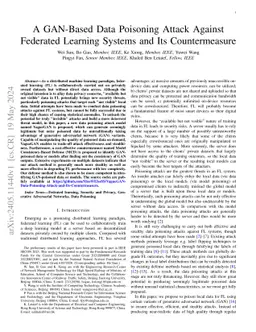 A Model Consistency-Based Countermeasure to GAN-Based Data Poisoning Attack in Federated Learning