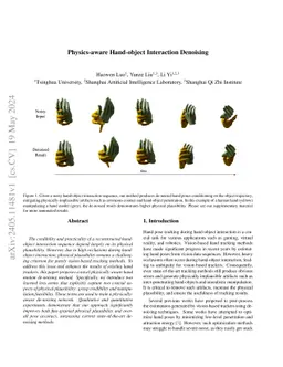 Physics-aware Hand-object Interaction Denoising