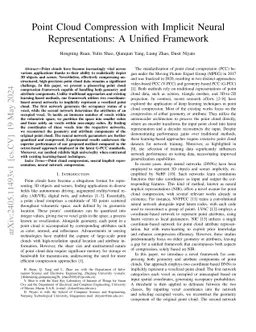 Point Cloud Compression with Implicit Neural Representations: A Unified
  Framework