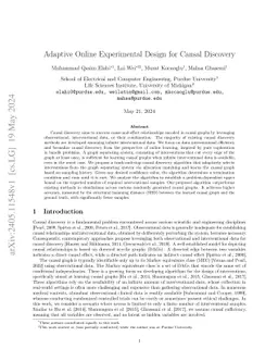 Adaptive Online Experimental Design for Causal Discovery