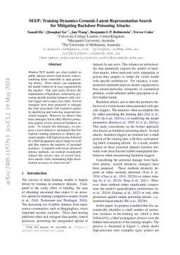 SEEP: Training Dynamics Grounds Latent Representation Search for
  Mitigating Backdoor Poisoning Attacks