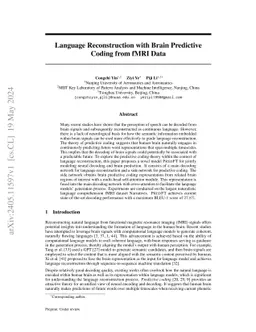 Language Reconstruction with Brain Predictive Coding from fMRI Data