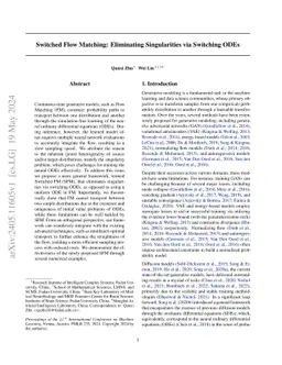 Switched Flow Matching: Eliminating Singularities via Switching ODEs