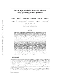 Era3D: High-Resolution Multiview Diffusion using Efficient Row-wise
  Attention