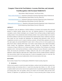 Computer Vision in the Food Industry: Accurate, Real-time, and Automatic
  Food Recognition with Pretrained MobileNetV2