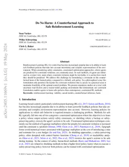 Do No Harm: A Counterfactual Approach to Safe Reinforcement Learning