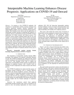 Interpretable Machine Learning Enhances Disease Prognosis: Applications
  on COVID-19 and Onward