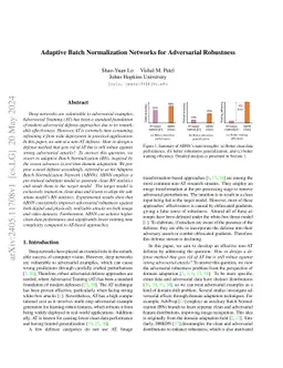 Adaptive Batch Normalization Networks for Adversarial Robustness