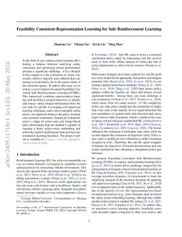 Feasibility Consistent Representation Learning for Safe Reinforcement
  Learning