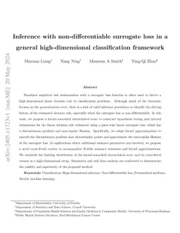 Inference with non-differentiable surrogate loss in a general
  high-dimensional classification framework