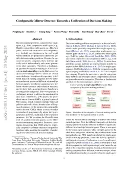 Configurable Mirror Descent: Towards a Unification of Decision Making
