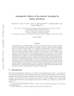 Asymptotic theory of in-context learning by linear attention