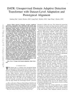 DATR: Unsupervised Domain Adaptive Detection Transformer with
  Dataset-Level Adaptation and Prototypical Alignment