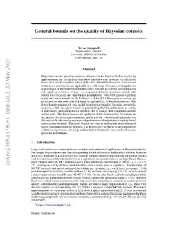 General bounds on the quality of Bayesian coresets
