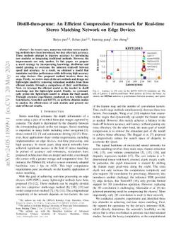 Distill-then-prune: An Efficient Compression Framework for Real-time
  Stereo Matching Network on Edge Devices