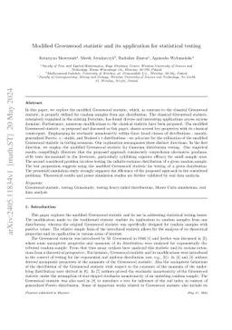 Modified Greenwood statistic and its application for statistical testing