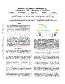 Evaluating and Modeling Social Intelligence: A Comparative Study of
  Human and AI Capabilities