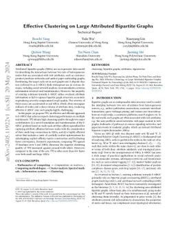 Effective Clustering on Large Attributed Bipartite Graphs