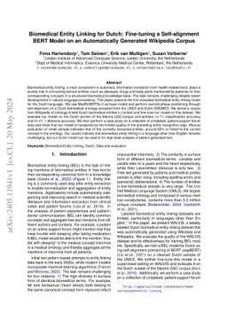 Biomedical Entity Linking for Dutch: Fine-tuning a Self-alignment BERT
  Model on an Automatically Generated Wikipedia Corpus