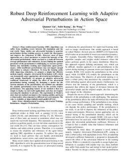 Robust Deep Reinforcement Learning with Adaptive Adversarial
  Perturbations in Action Space