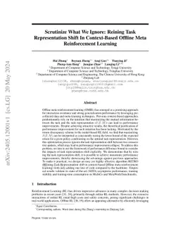 Scrutinize What We Ignore: Reining In Task Representation Shift Of Context-Based Offline Meta Reinforcement Learning