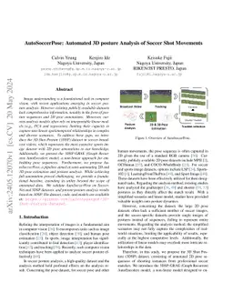 AutoSoccerPose: Automated 3D posture Analysis of Soccer Shot Movements