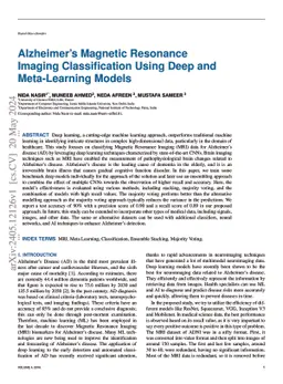 Alzheimer's Magnetic Resonance Imaging Classification Using Deep and
  Meta-Learning Models