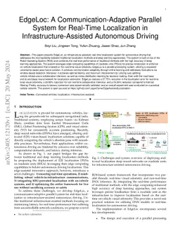 EdgeLoc: A Communication-Adaptive Parallel System for Real-Time
  Localization in Infrastructure-Assisted Autonomous Driving